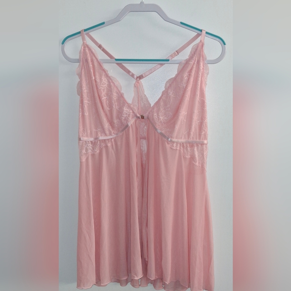 Women's Plus Size Pink Babydoll 3X
